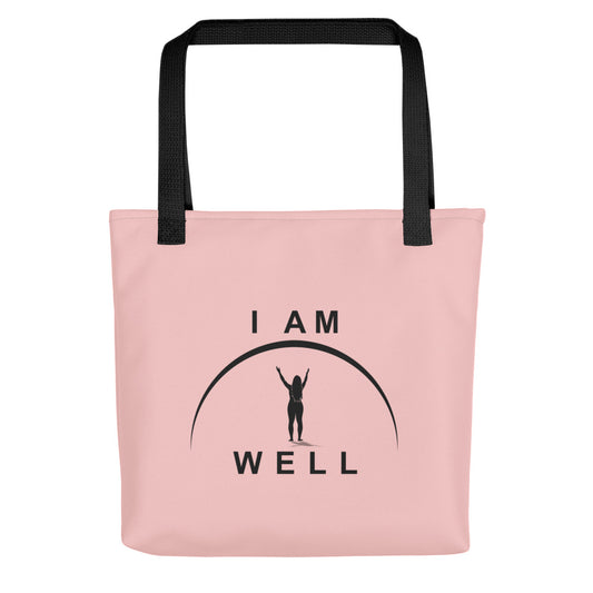 I AM WELL Women's Tote Bag Pink w/ Black Logo