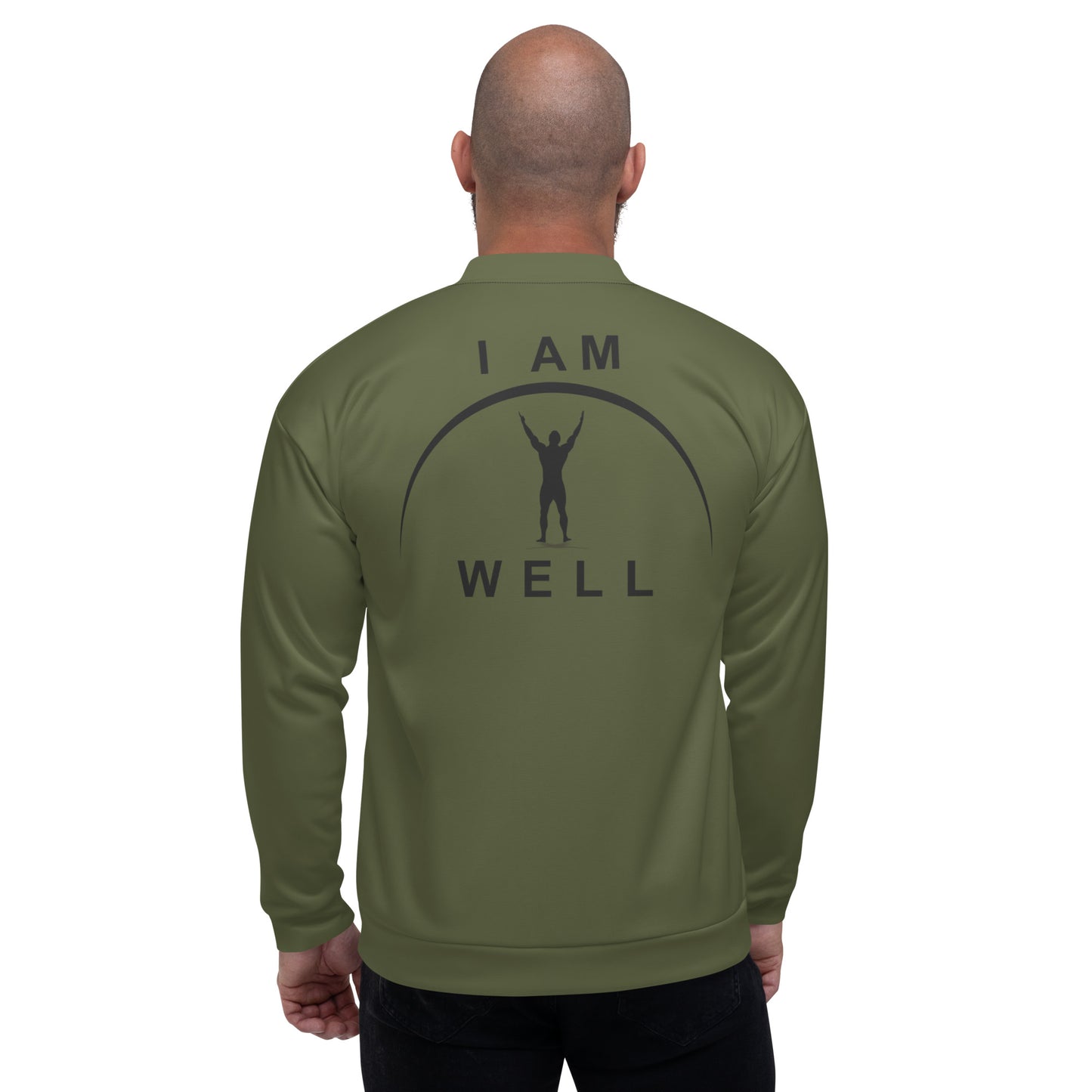 I AM WELL Men's Bomber Jacket - OD Green w/ Black Logo