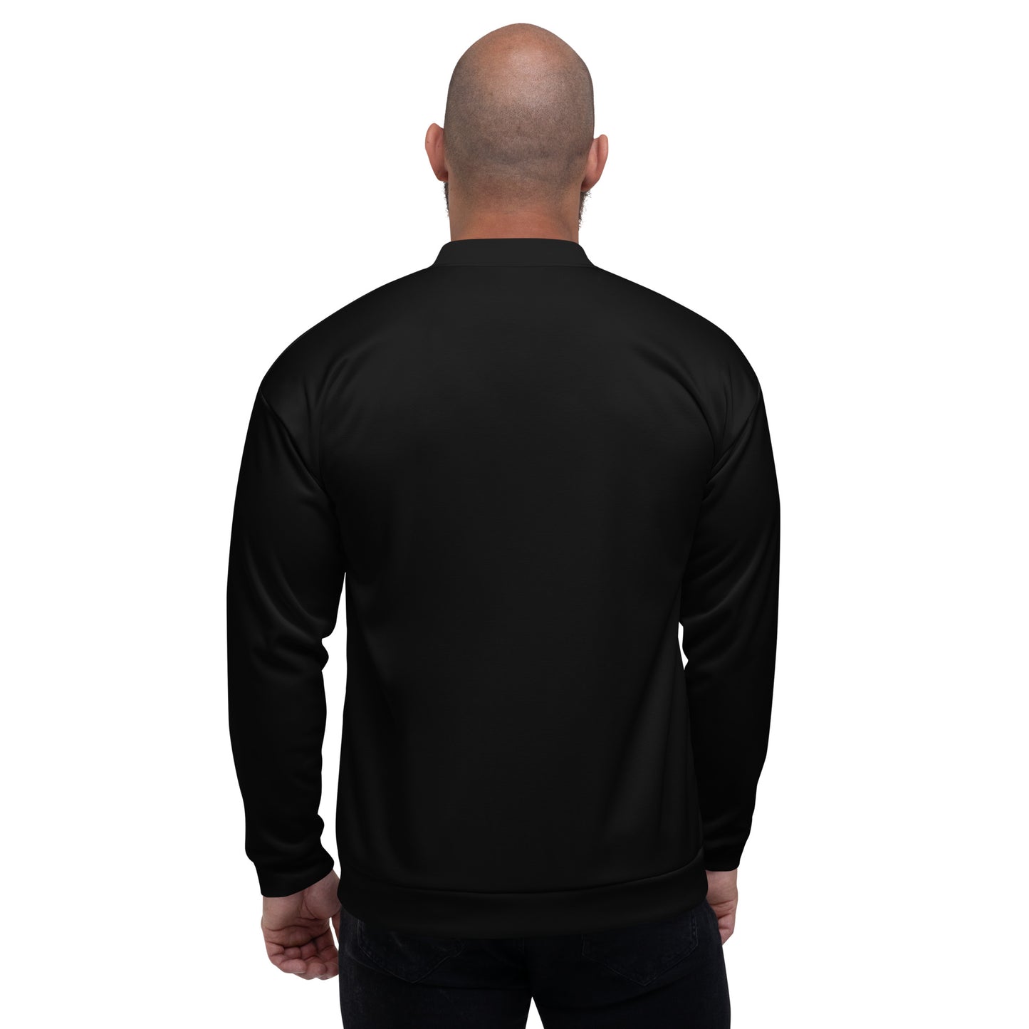 I AM WELL Men's Bomber Jacket - Black w/ White Logo (no back logo)