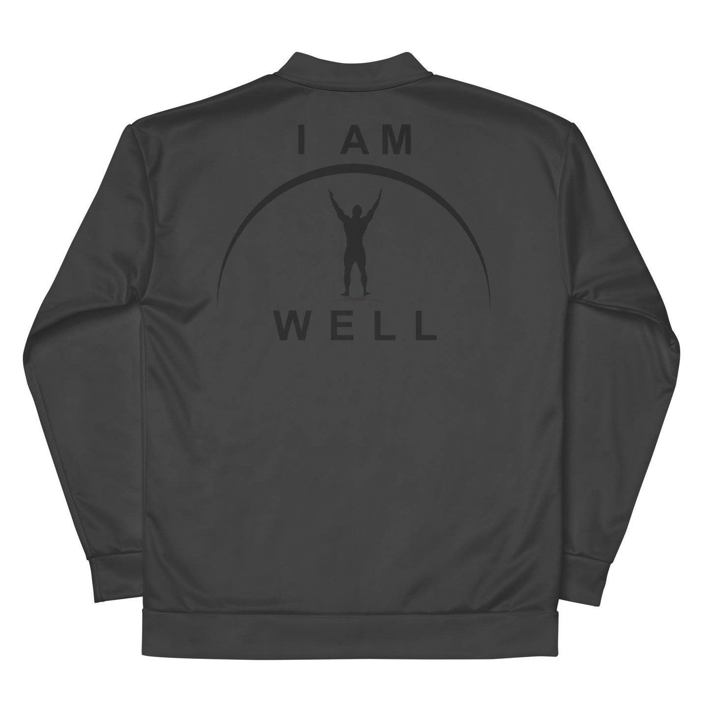 I AM WELL Men's Bomber Jacket - Dark Grey w/ Black Logo