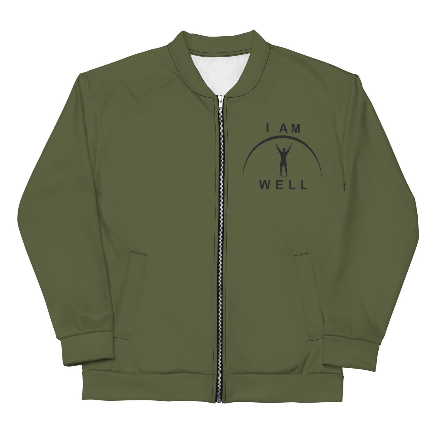 I AM WELL Men's Bomber Jacket - OD Green w/ Black Logo