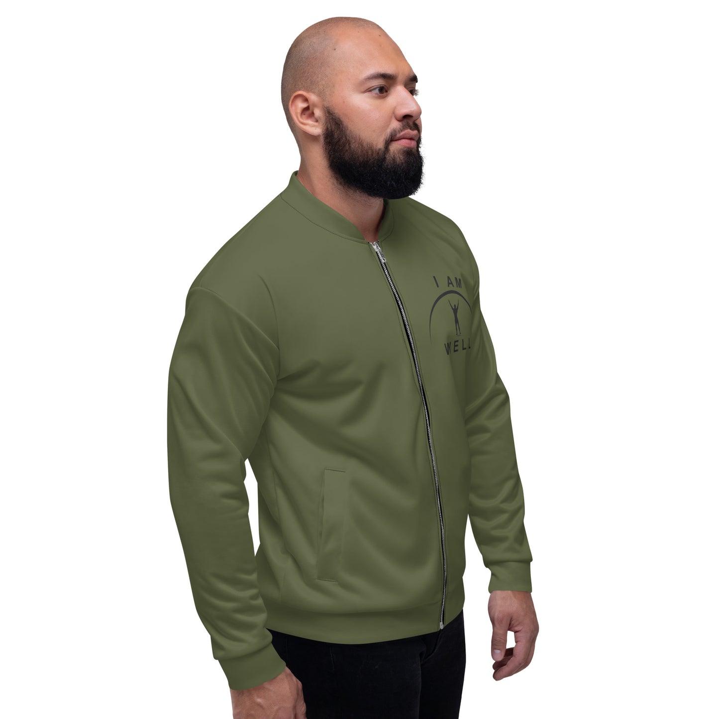 I AM WELL Men's Bomber Jacket - OD Green w/ Black Logo