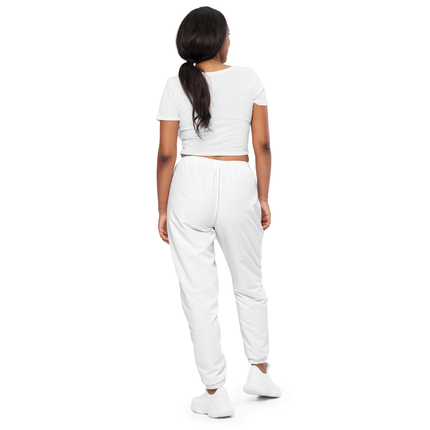 I AM WELL Women's Track Pants White w/ Black Logo