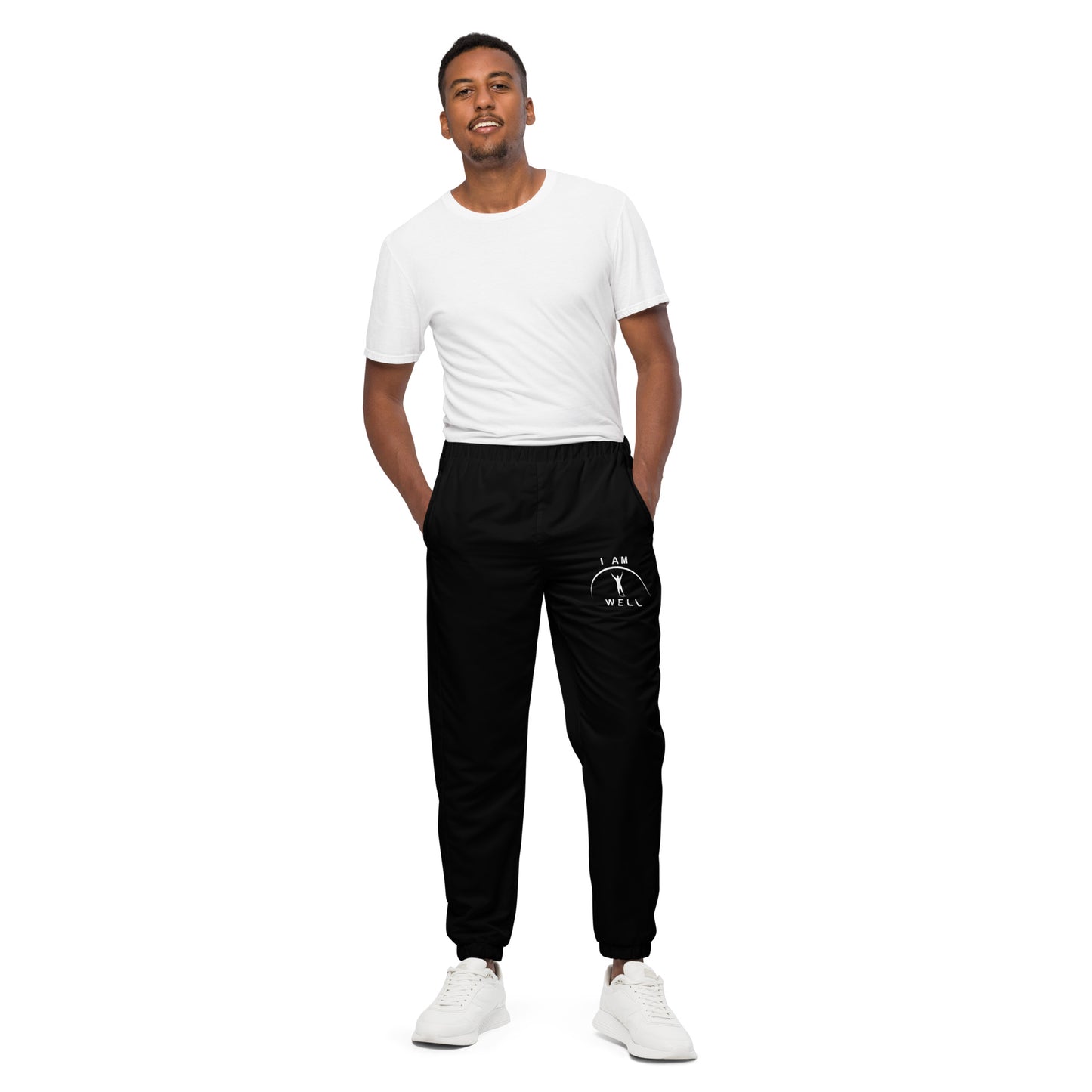 I AM WELL Men's Track Pants - Black w/ White Logo