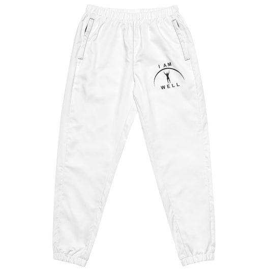 I AM WELL Men's Track Pants - White w/ Black Logo