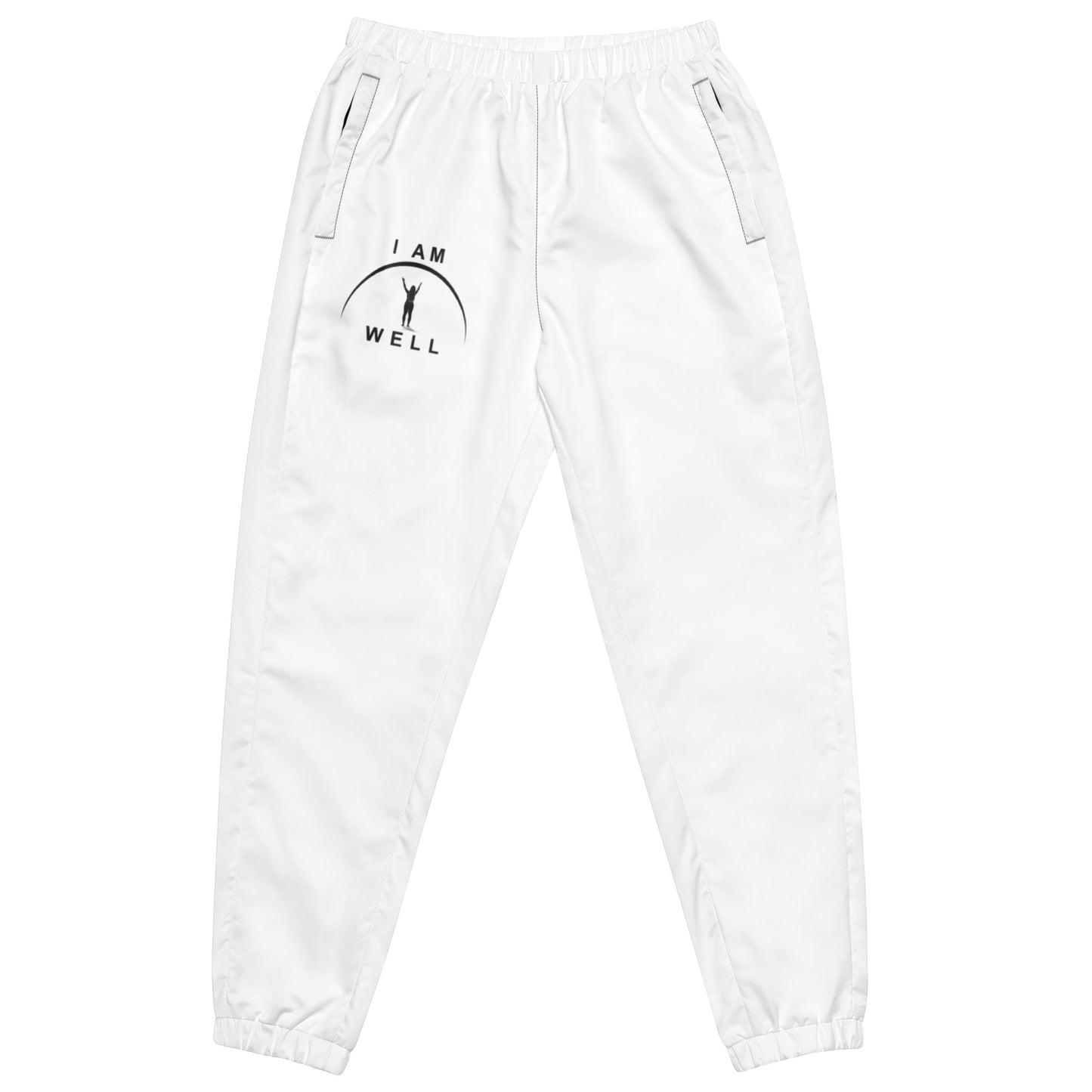 I AM WELL Women's Track Pants White w/ Black Logo