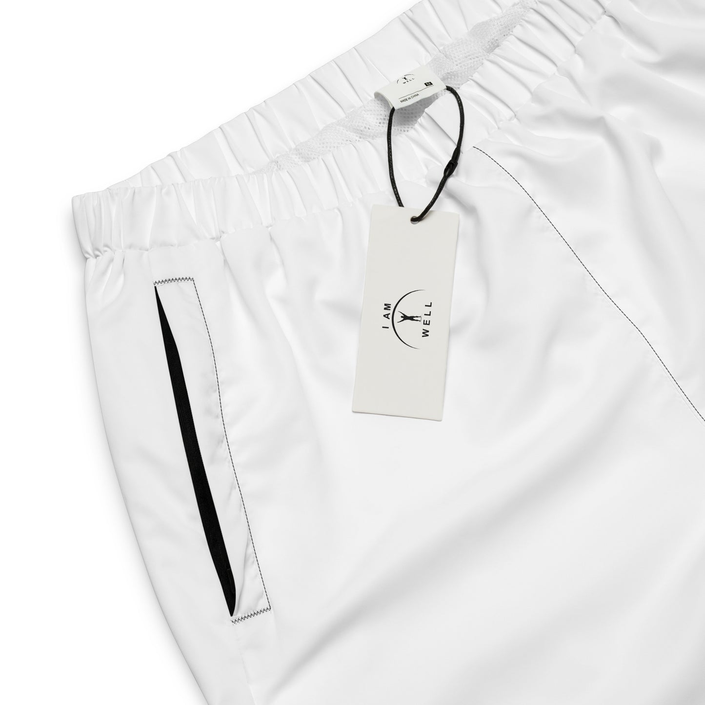 I AM WELL Men's Track Pants - White w/ Black Logo