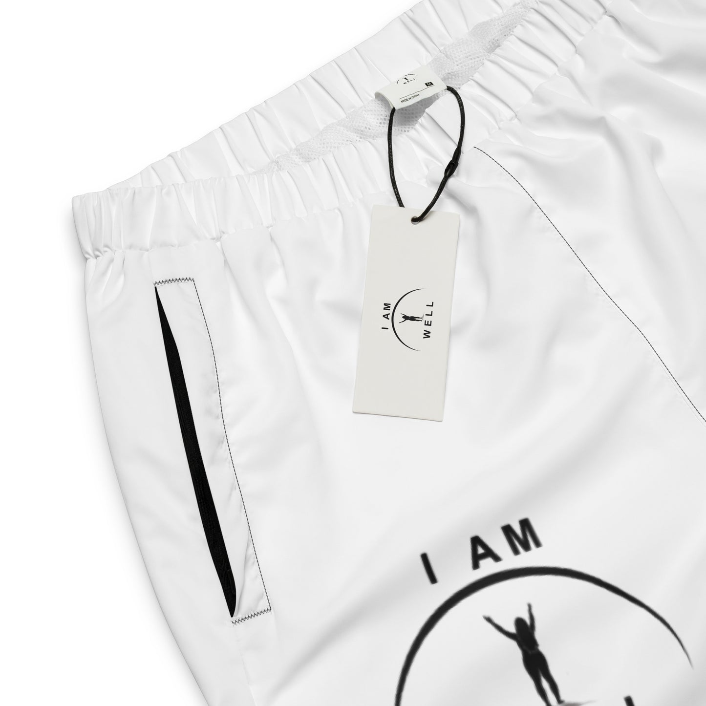 I AM WELL Women's Track Pants White w/ Black Logo