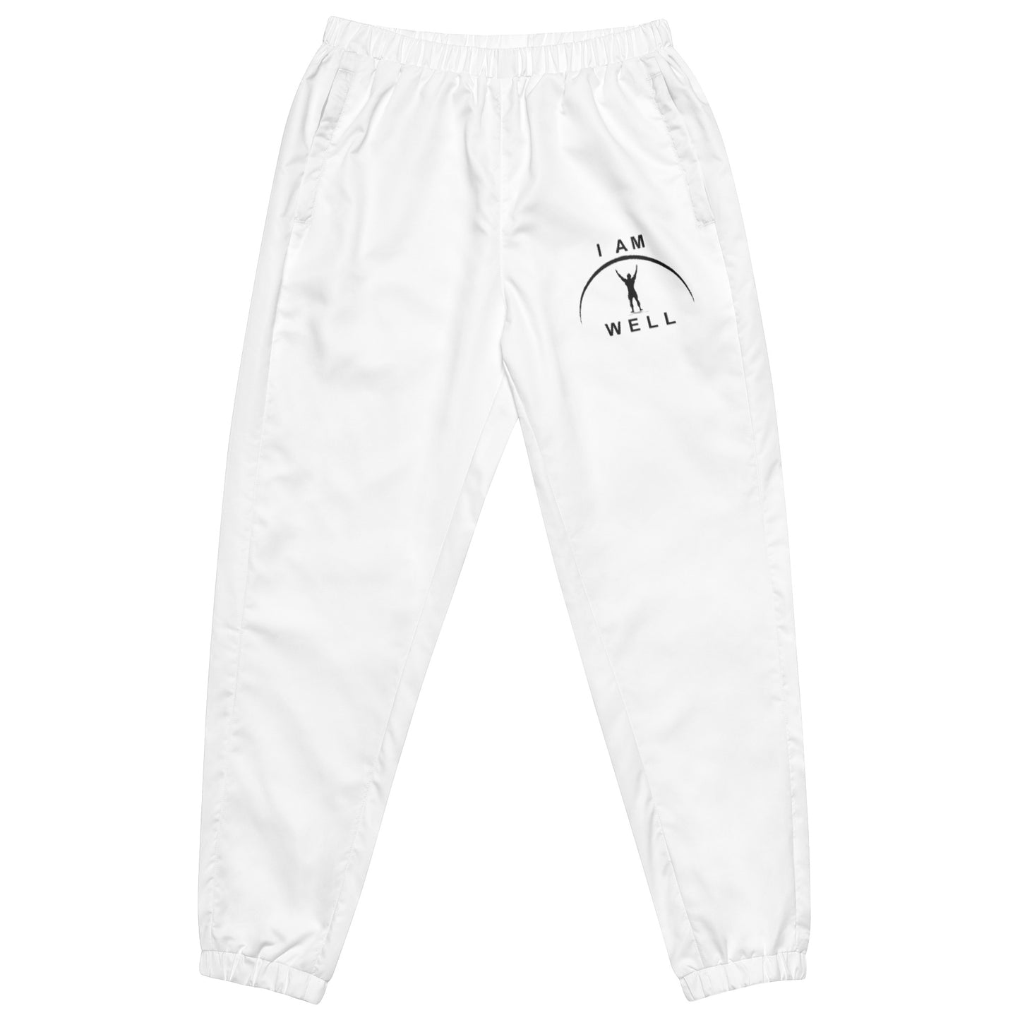 I AM WELL Men's Track Pants - White w/ Black Logo