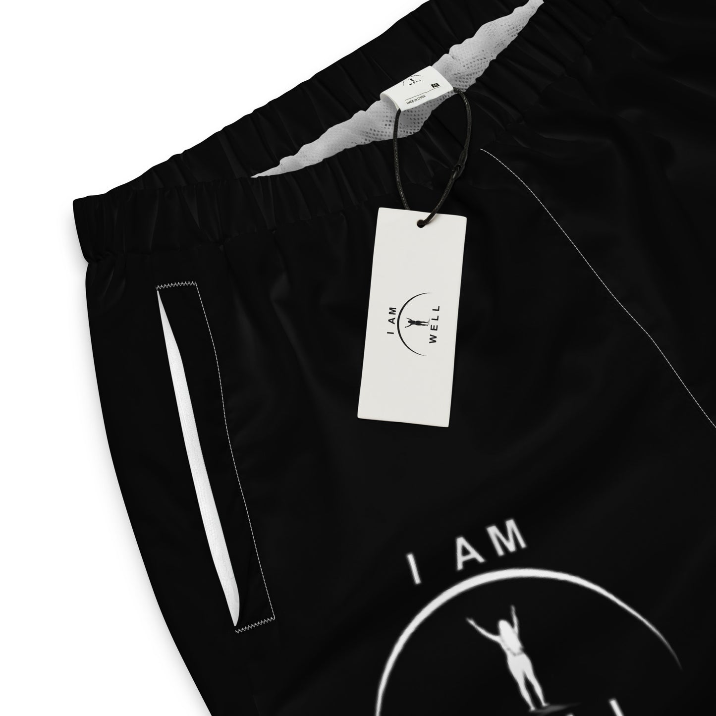 I AM WELL Women's Track Pants  Black w/ White Logo