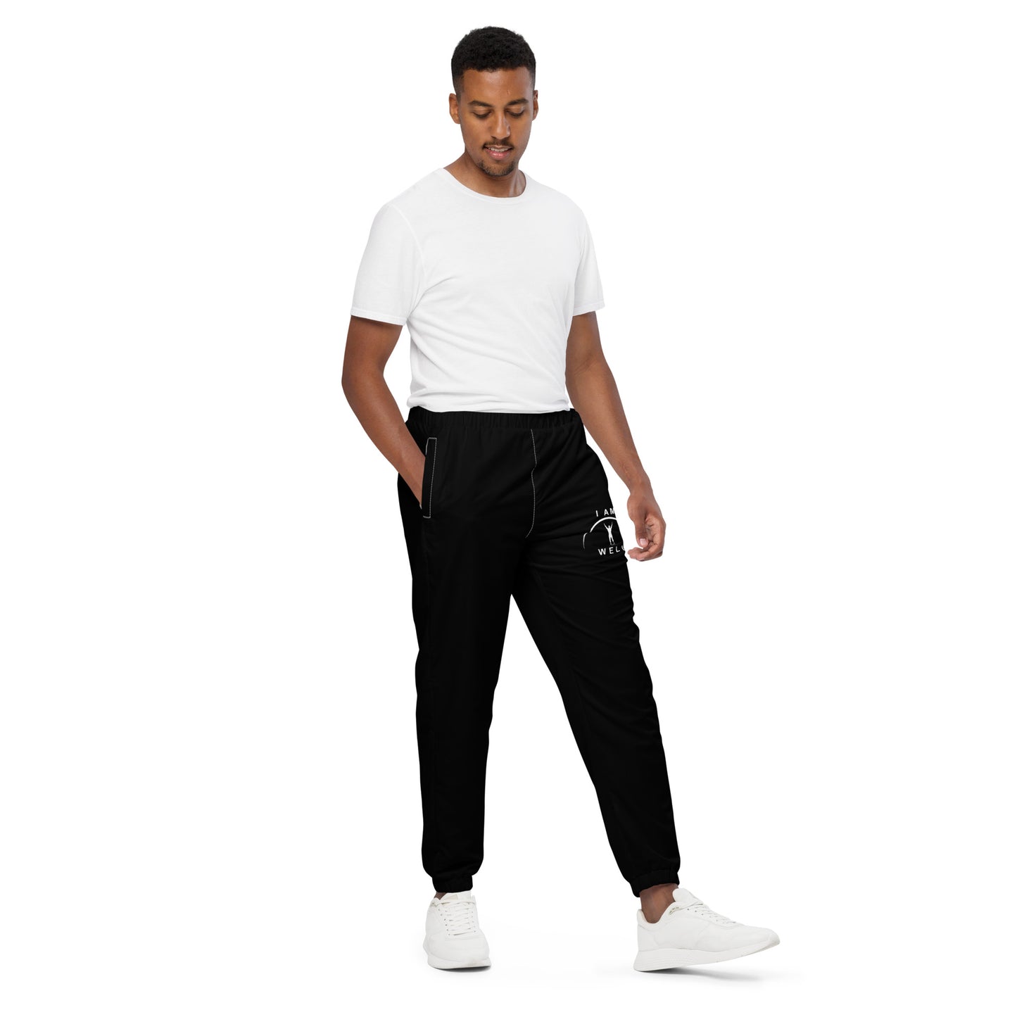 I AM WELL Men's Track Pants - Black w/ White Logo