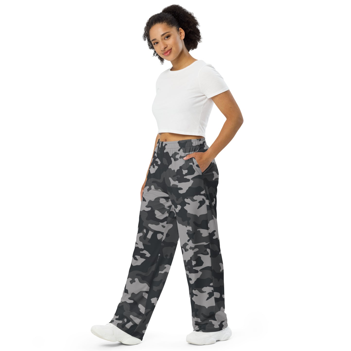 I AM WELL Women's Wide-leg Pants Urban Camo w/ Black Logo