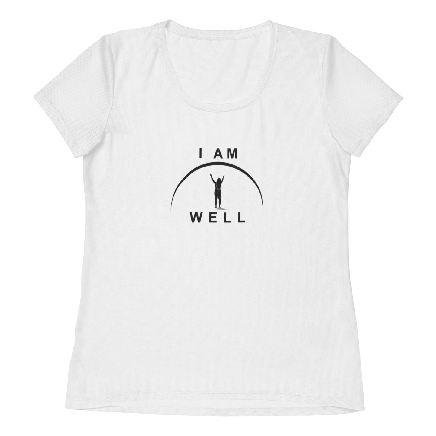 I AM WELL Women's Athletic T-shirt w/ Black Logo