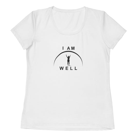 I AM WELL Women's Athletic T-shirt w/ Black Logo