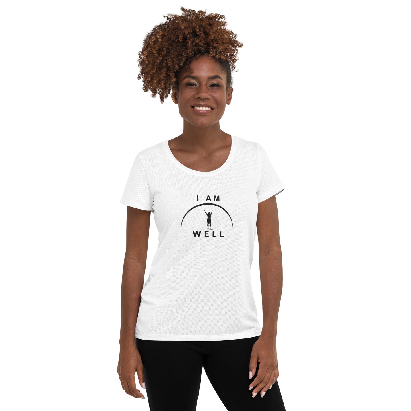 I AM WELL Women's Athletic T-shirt w/ Black Logo