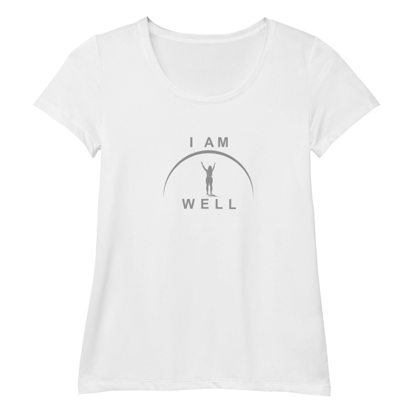 I AM WELL  Women's Athletic T-shirt w/ Grey Logo