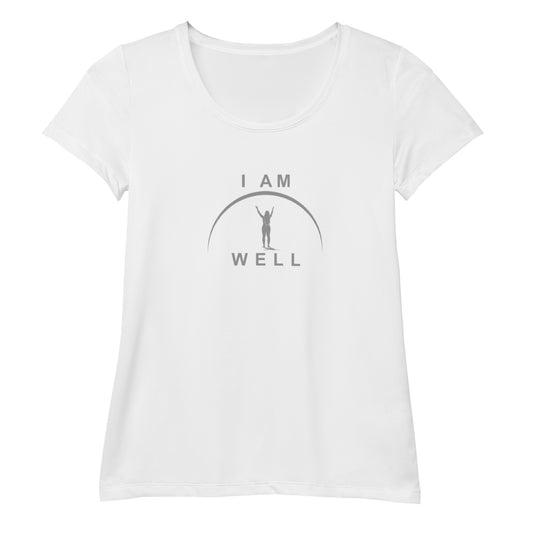 I AM WELL  Women's Athletic T-shirt w/ Grey Logo