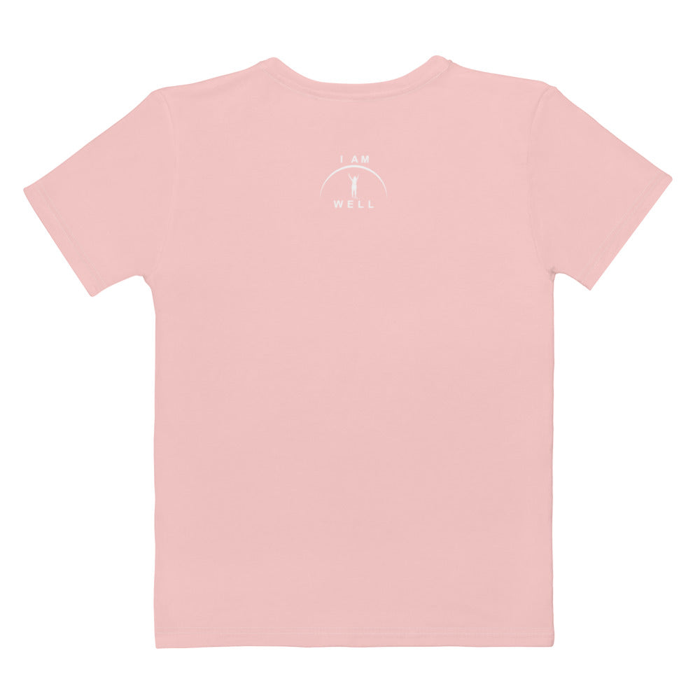 I AM WELL Women's Crew Neck T-Shirt Peach w/ White Logo