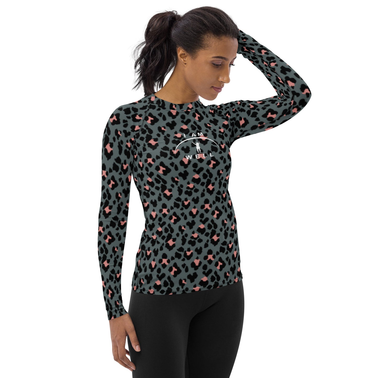 I AM WELL Women's Rash Guard Cheetah w/ White Logo