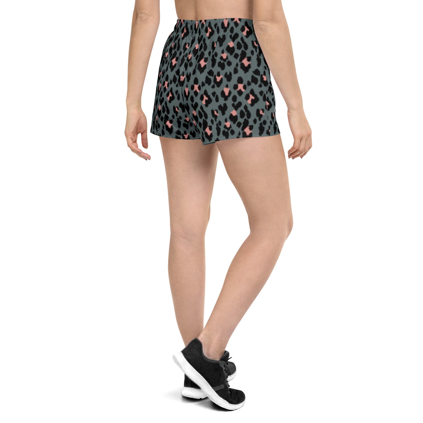 I AM WELL Women’s Cheetah Athletic Shorts w/ White Logo