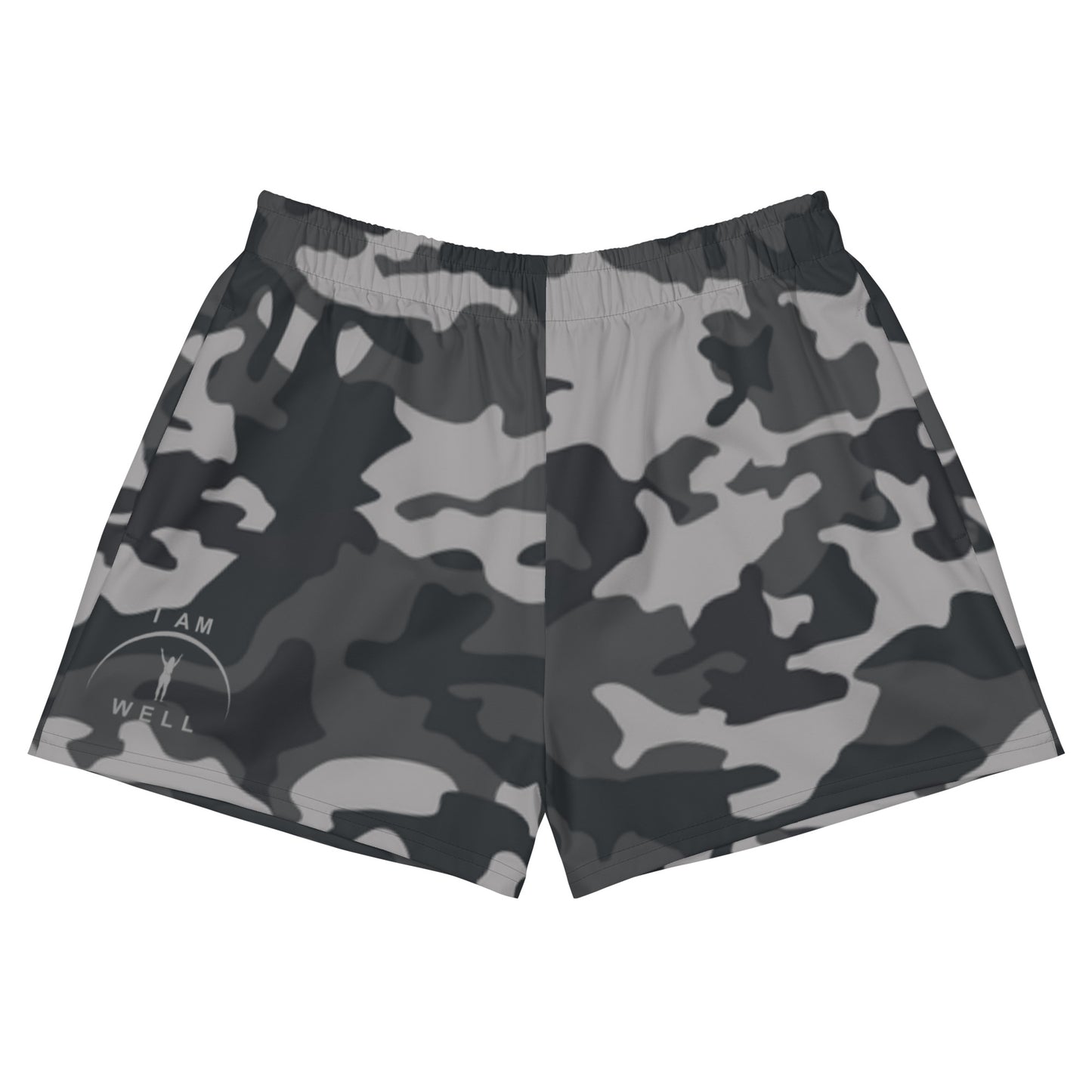 I AM WELL Women’s Camo Athletic Shorts w/ Grey Logo