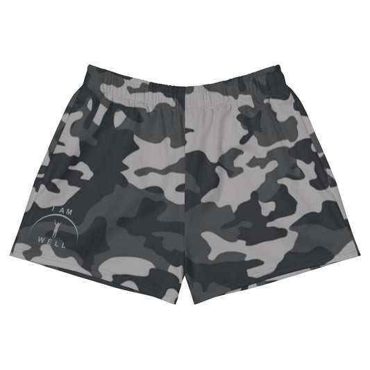 I AM WELL Women’s Camo Athletic Shorts w/ Grey Logo