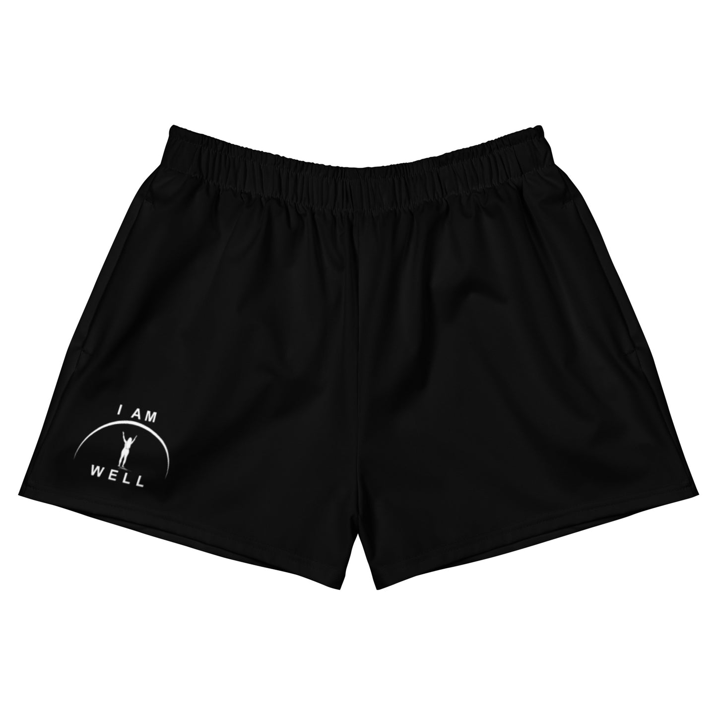 I AM WELL Women’s Black Athletic Shorts w/ White Logo