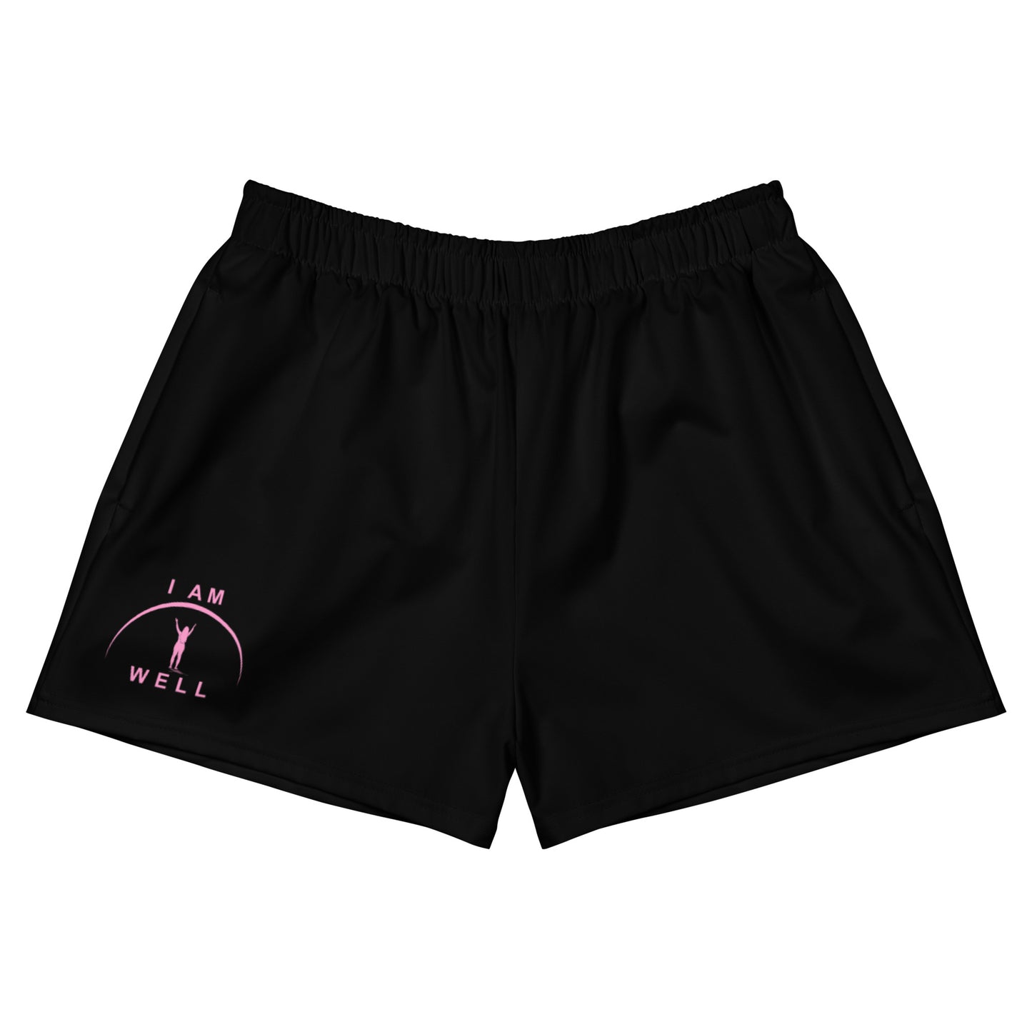 I AM WELL Women’s Black Athletic Shorts w/ Pink Logo