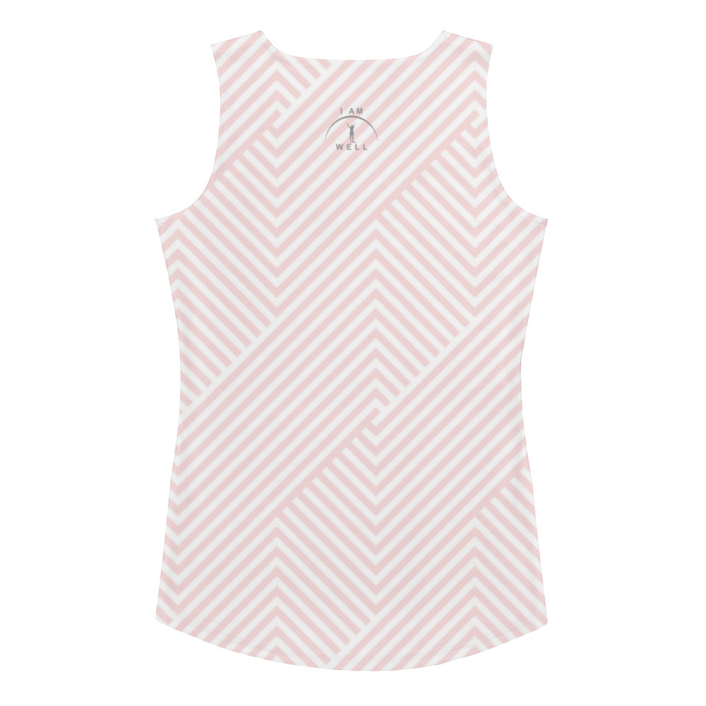 I AM WELL Women's Pink Tank Top w/ Grey Logo