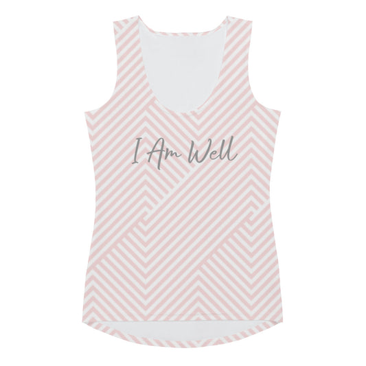 I AM WELL Women's Pink Tank Top w/ Grey Logo