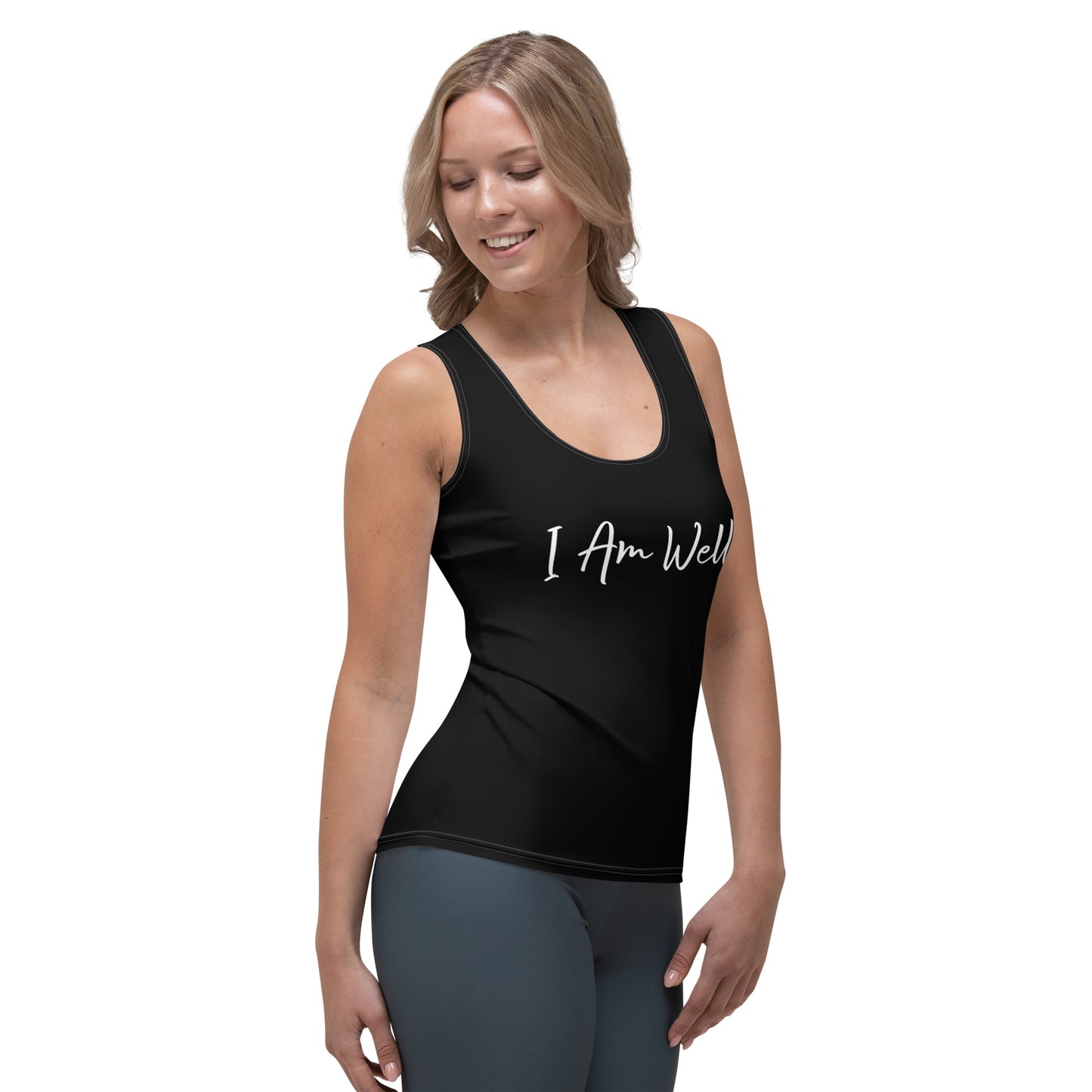 I AM WELL Women's Black Tank Top w/ White Logo