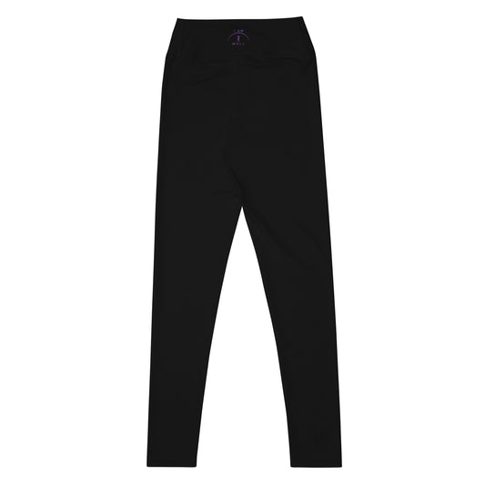 I AM WELL Women's Leggings Black w/ Purple Logo