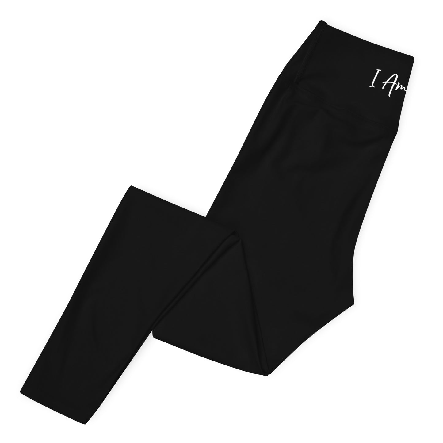 I AM WELL Women's Leggings Black w/ White Script on Back