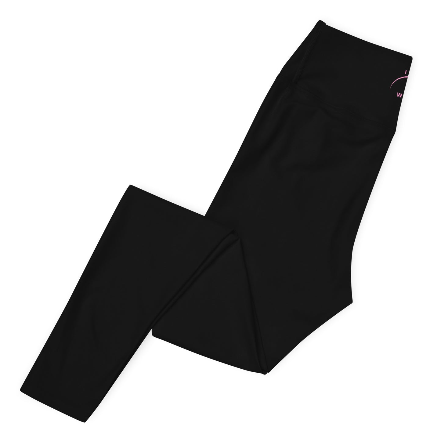 I AM WELL Women's Leggings Black w/ Pink Logo