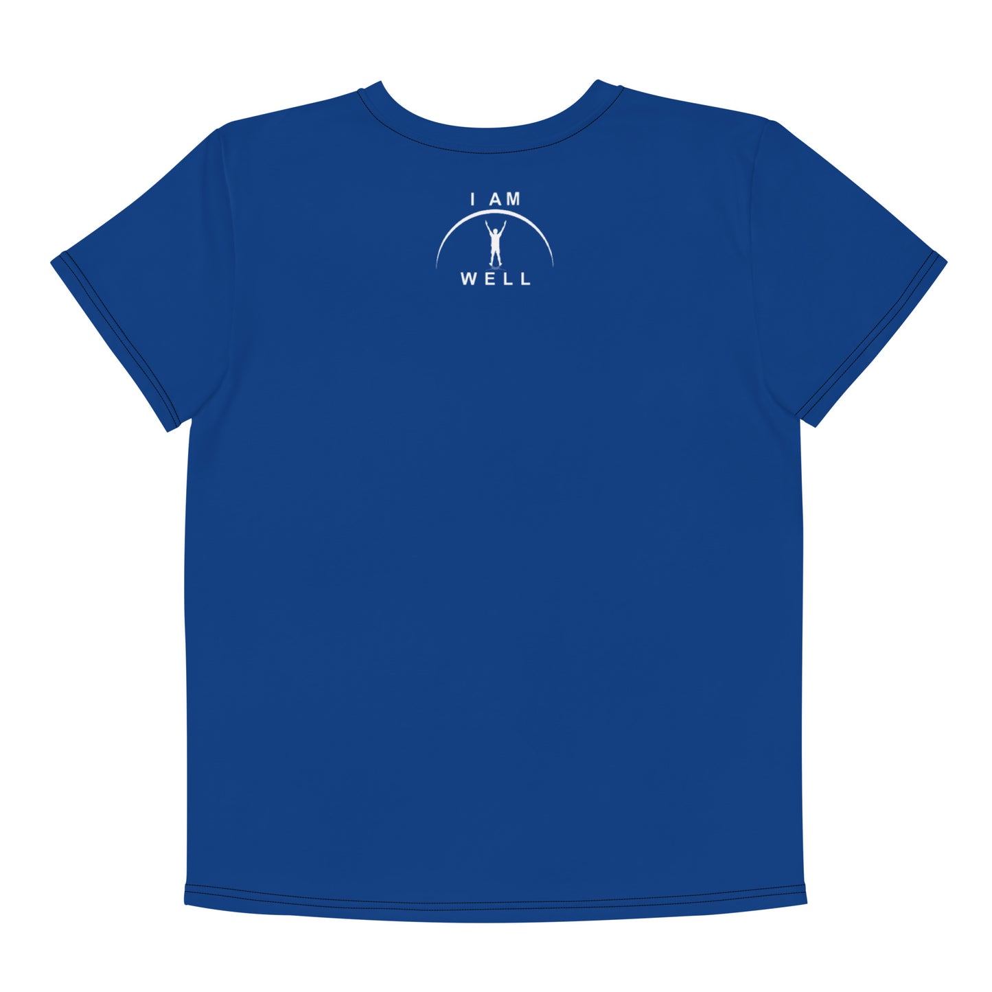 I AM WELL Young Men's Crew Neck T-Shirt Blue w/ White Logo