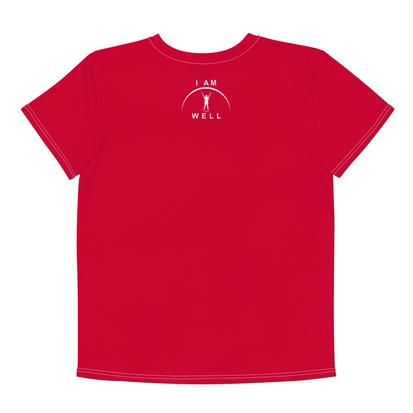 I AM WELL Young Ladies' Crew Neck T-Shirt Red w/ White Logo