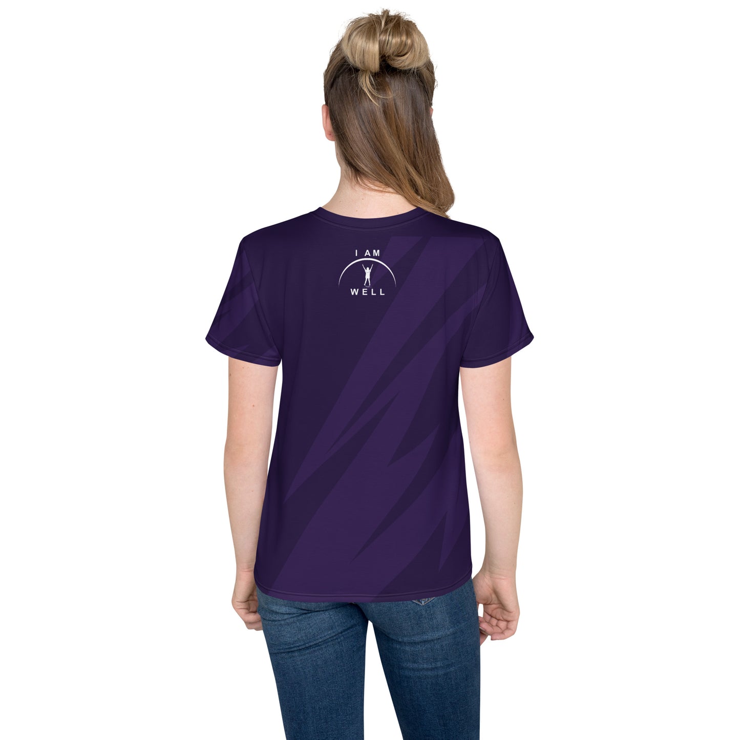 I AM WELL Young Ladies' Crew Neck T-Shirt Purple w/ White Logo