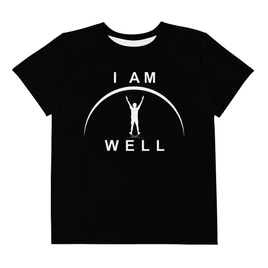 I AM WELL Young Men's Crew Neck T-Shirt Black w/ White Logo