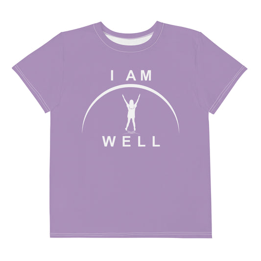 I AM WELL Young Ladies' Crew Neck T-Shirt Purple w/ White Logo