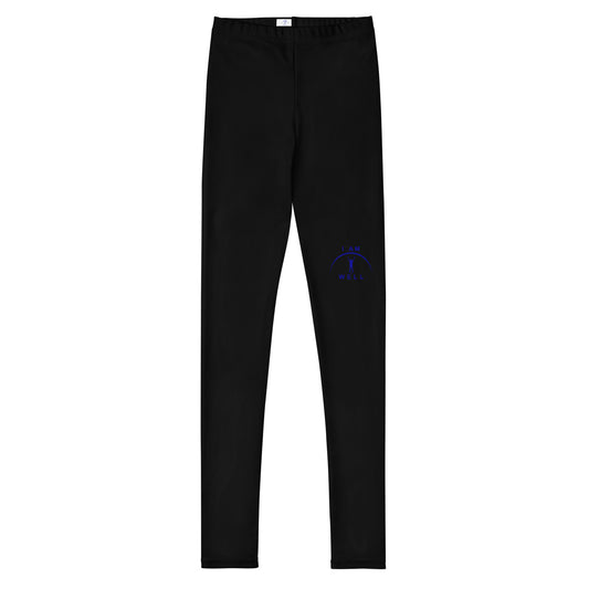 I AM WELL Young Men's Leggings Black w/ Blue Logo