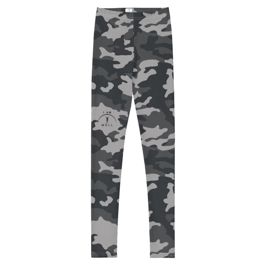 I AM WELL Young Ladies' Leggings Camo w/ Black Logo