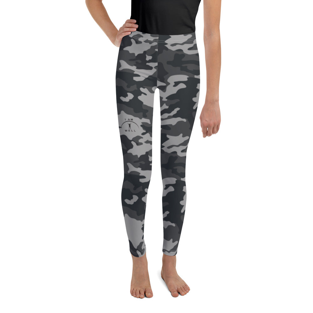 I AM WELL Young Ladies' Leggings Camo w/ Black Logo