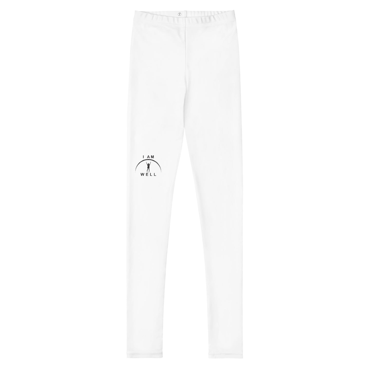 I AM WELL Young Ladies' Leggings White w/ Black Logo