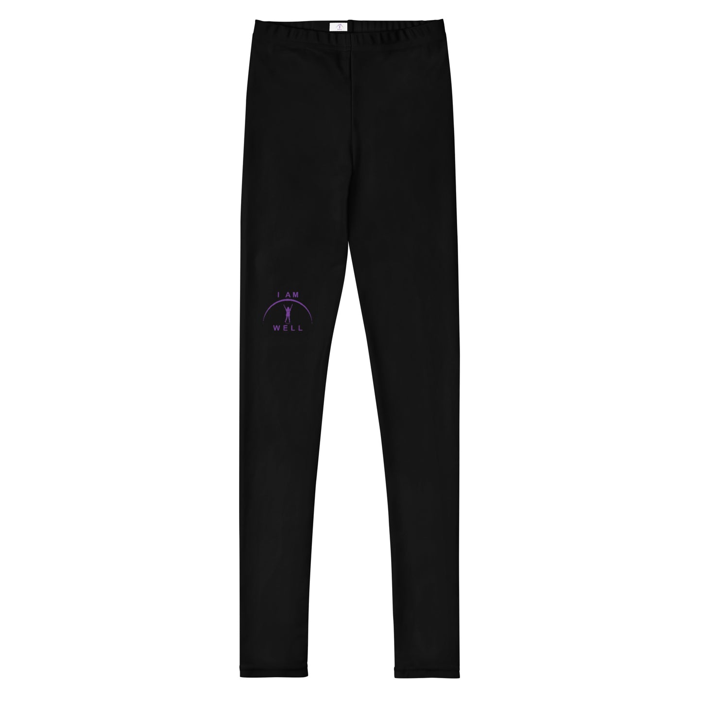 I AM WELL Young Ladies' Leggings Black w/ Purple Logo