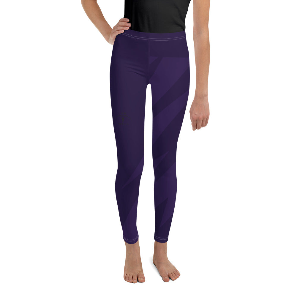 I AM WELL Young Ladies' Leggings Purple w/ Black Logo