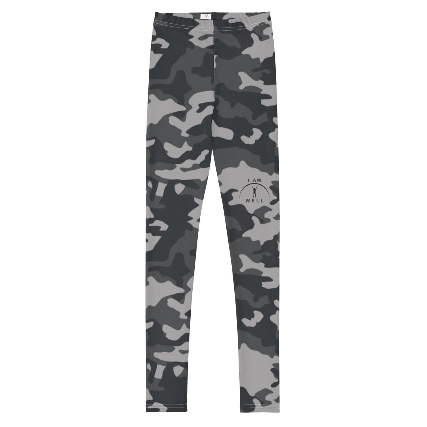 I AM WELL Young Men's Leggings Camo w/ Black Logo