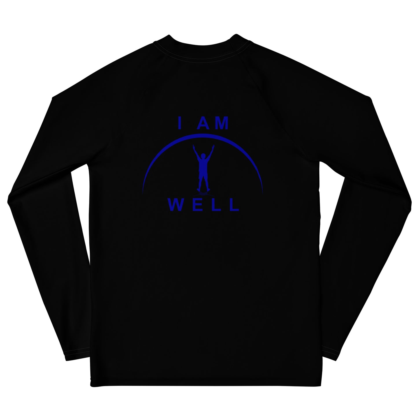 I AM WELL Young Men's Rash Guard Black w/ Blue Logo