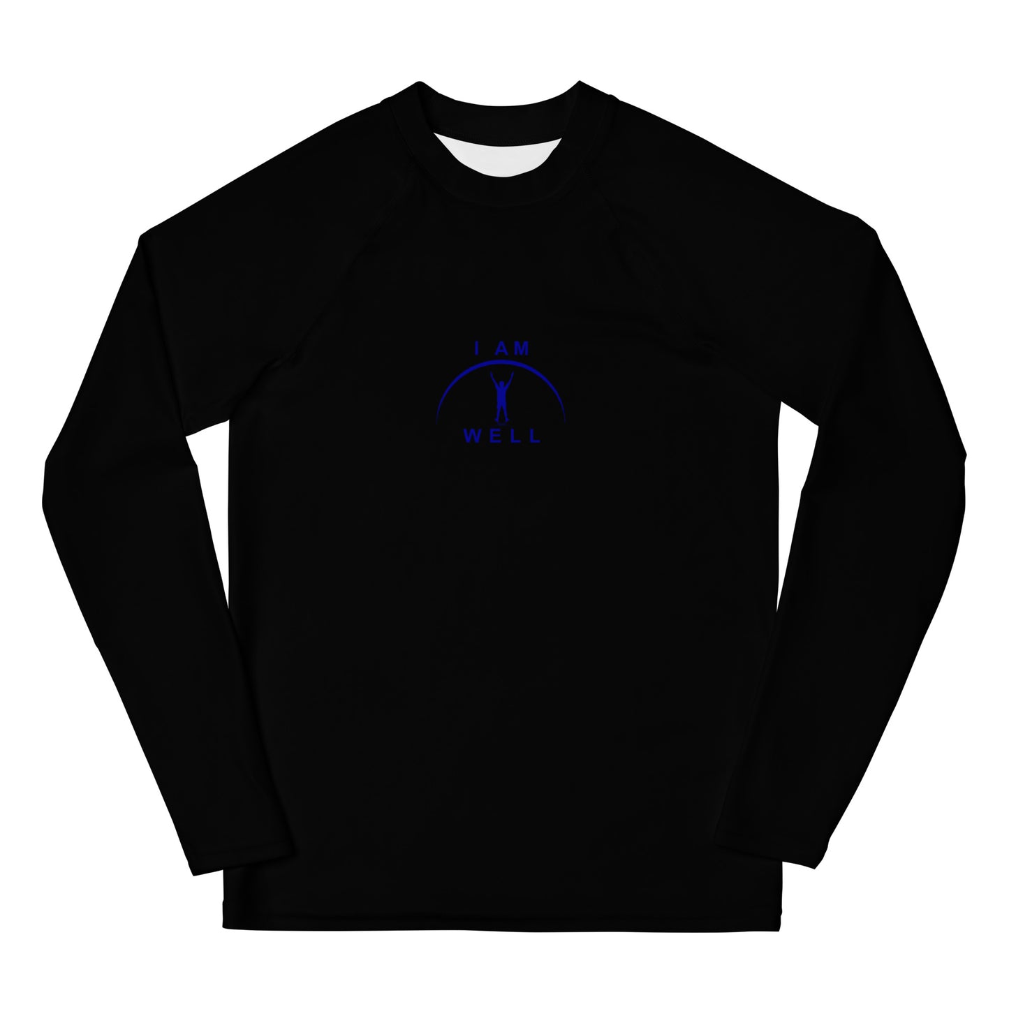 I AM WELL Young Men's Rash Guard Black w/ Blue Logo