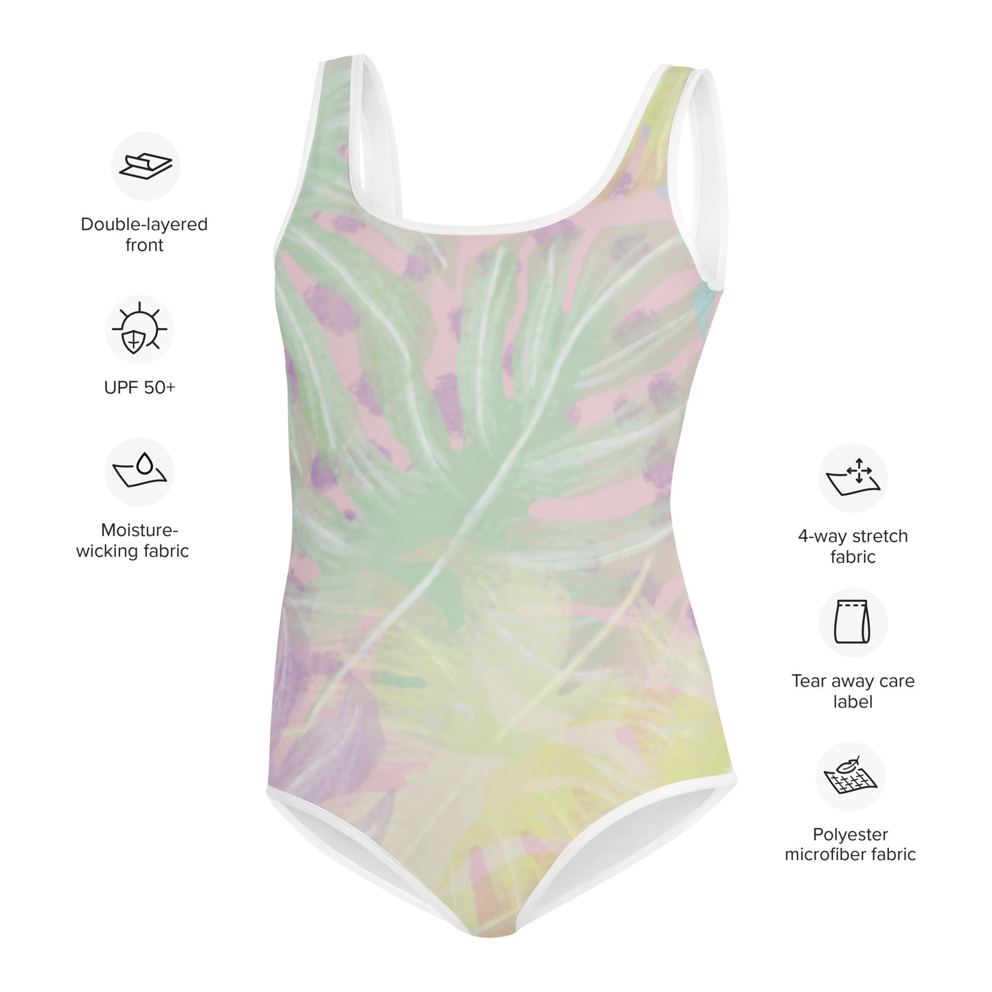 I AM WELL Young Ladies' One-Piece Swimsuit Tropical