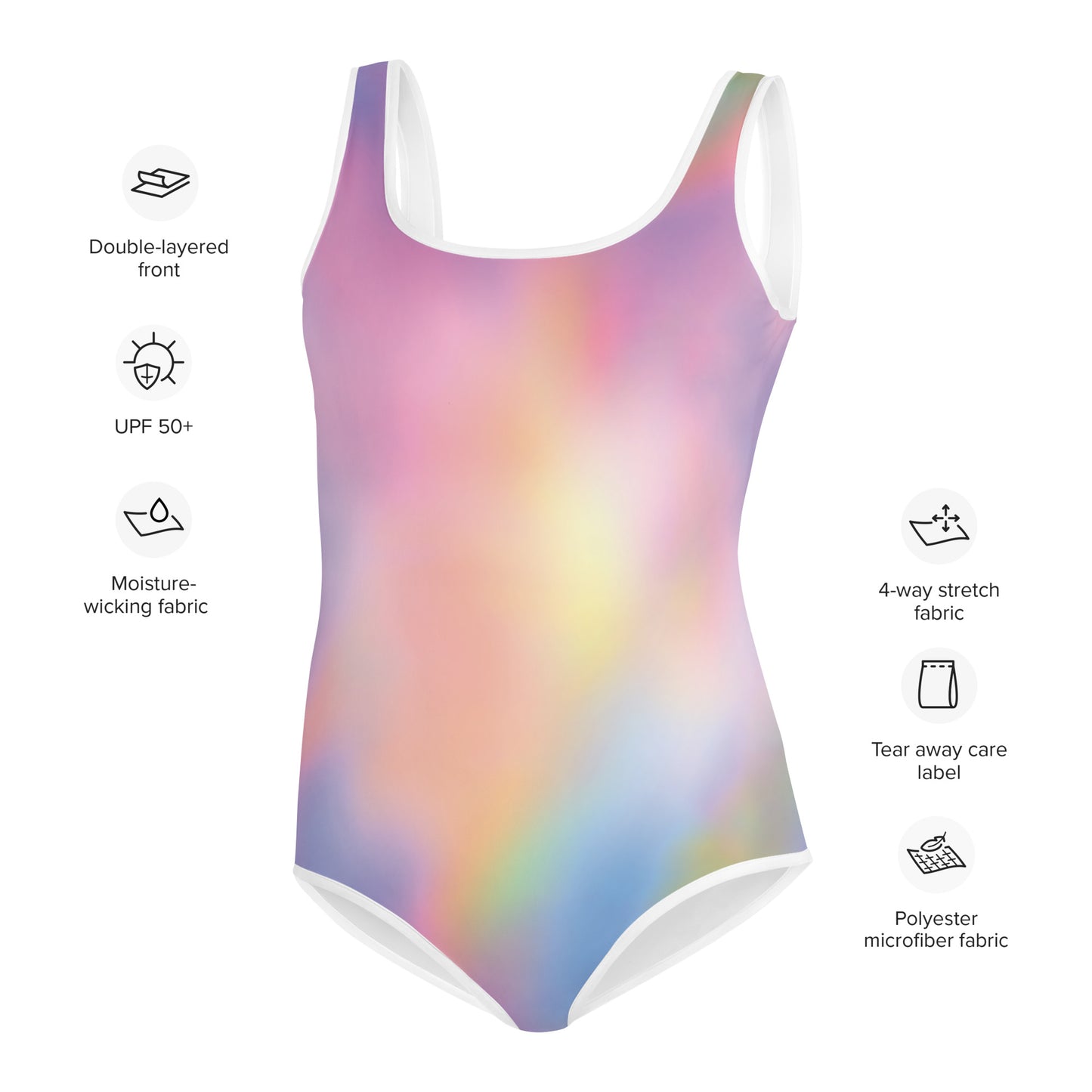 I AM WELL Young Ladies' One-Piece Swimsuit Watercolor